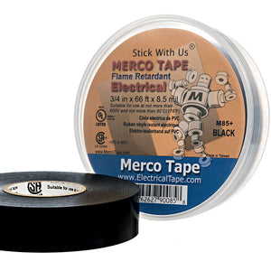Merco M85+ Electrical Tape - 8.5 mil thick All Weather-All Temperature, Flame retardant and U/L Listed ~ Black ~ similar to Scotch® Super 88